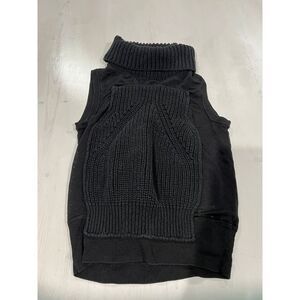 1 State Women's Black Sleeveless Turtle‎ Neck Pullover Knit Sweater Size X Small